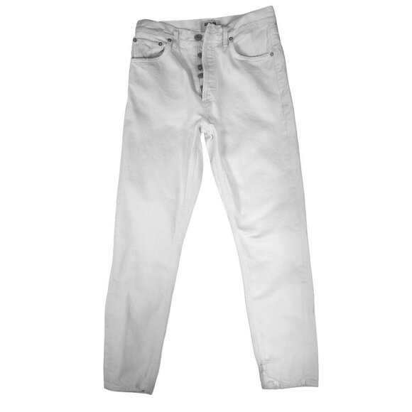 AGOLDE Jamie White Jeans Size 27 100% Cotton Button Fly Made in USA Preppy